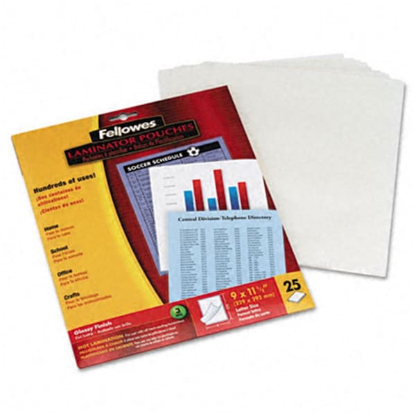Fellowes Fellowes 5200501 Laminating Pouches 3mil 11-1/2 x 9 25 Pack 5200501 - main